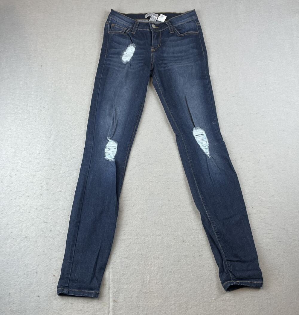 Judy Blue Womens Sz 1/25 Skinny Jeans Dark Wash Distressed Style #8327
